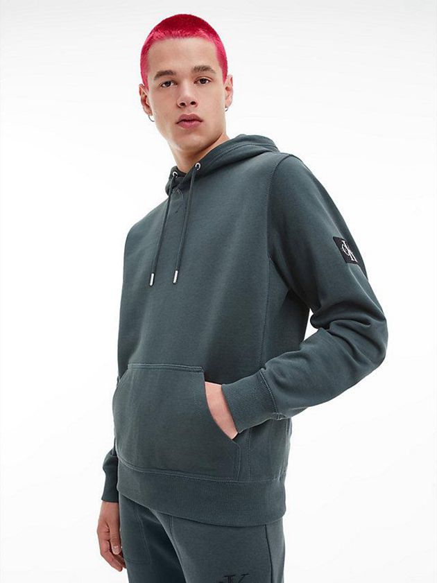 Calvin Klein USA Organic Cotton Mens Hoodie Blue 0872451-MB